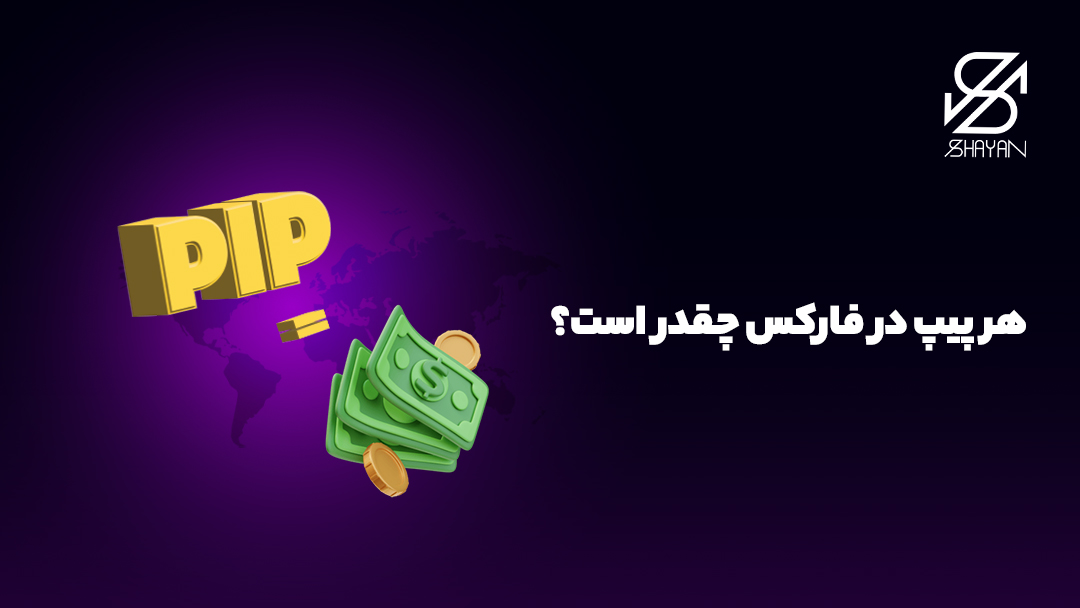 تصویر طراحی شده تایپوگرافی pip در مقابل مقداری اسکناس دلار در حالی که بین آن ها علامت (=) قرار دارد.