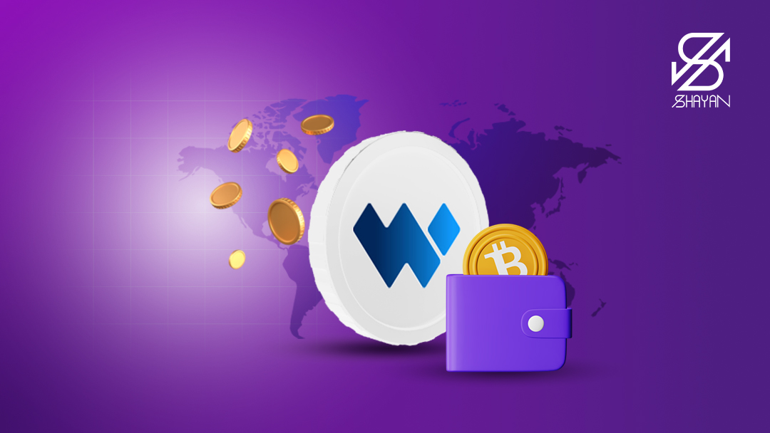 تصویر طراحی شده لوگوی صرافی والکس به همراه یک کیف پول در کنار آن 