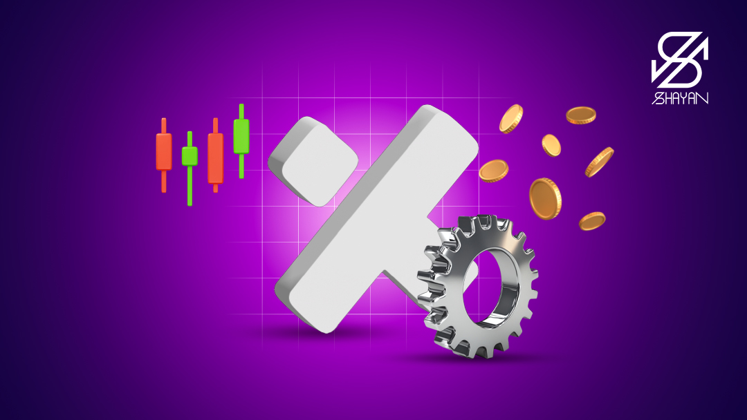لوگوی صرافی ایکس تی به همراه یک چرخ‌دنده بزرگ و نمودار تریدینگ در کنار آن 
