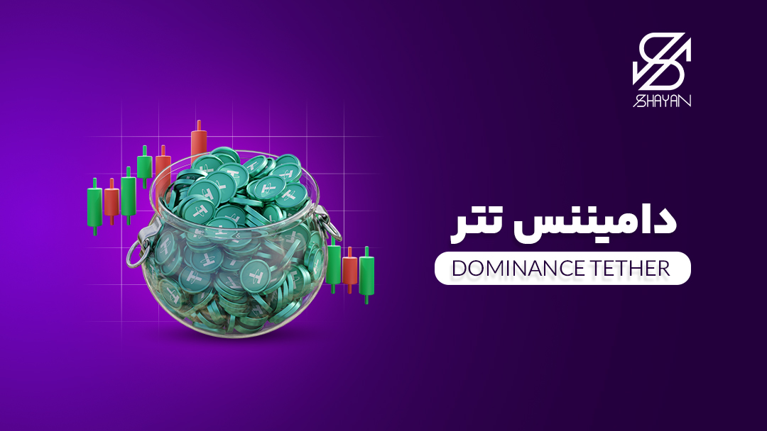تصویر طراحی شده تعداد زیادی سکه با لوگوی تتر به همراه کندلهای معاملاتی و تیتر