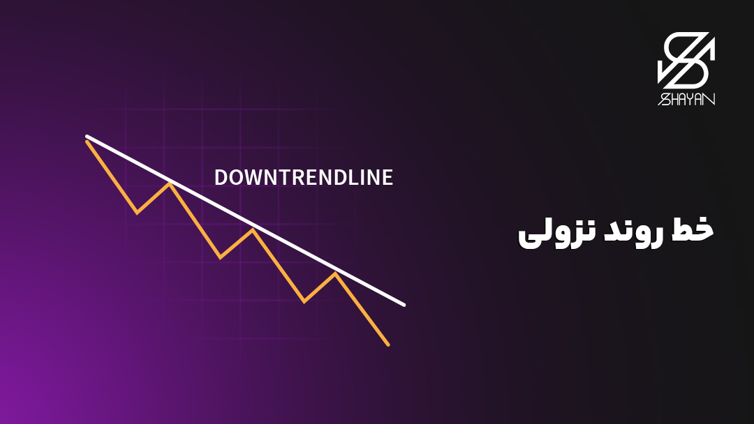 تصویر طراحی شده مثالی از خط روند نزولی به همراه تیتر