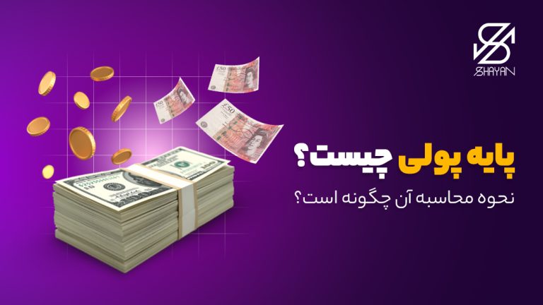 تصویر طراحی شده دسته پول اسکناس دلار در کنار اسکناس‌های پوند و سکه‌های طلا در پس زمینه و عنوان مقاله