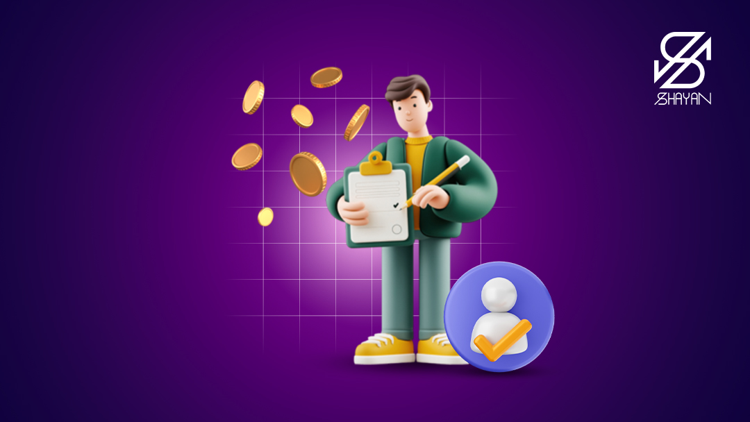 تصویر طراحی شده یک آدمک در حال پر کردن فرم ثبت نام در صرافی ویکس 