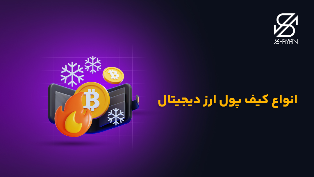 کیف پول ارز دیجیتال به همراه نمادهای سرما و گرما و تیتر