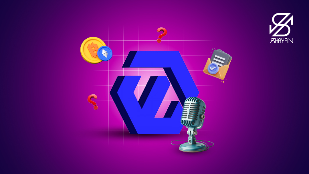 لوگوی صرافی ایکس نوین به همراه یک میکروفون در مقابل آن برای معرفی 
