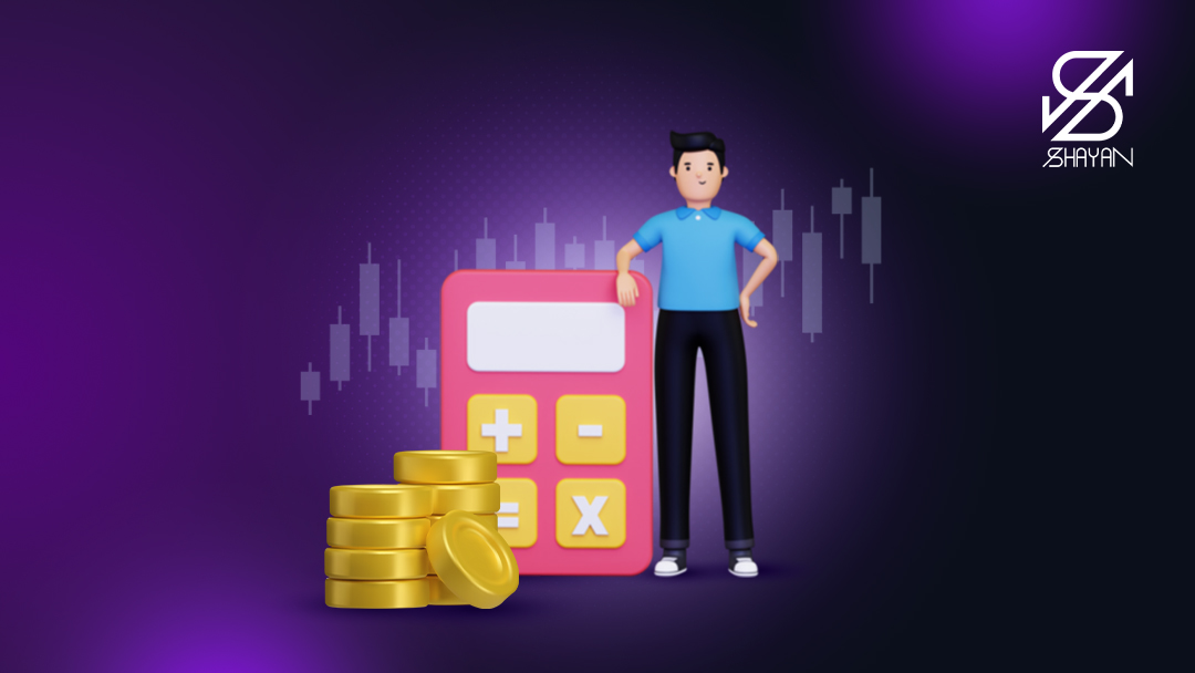 تصویر طراحی شده آدمکی که در کنار یک ماشین حساب بزرگ ایستاده است 