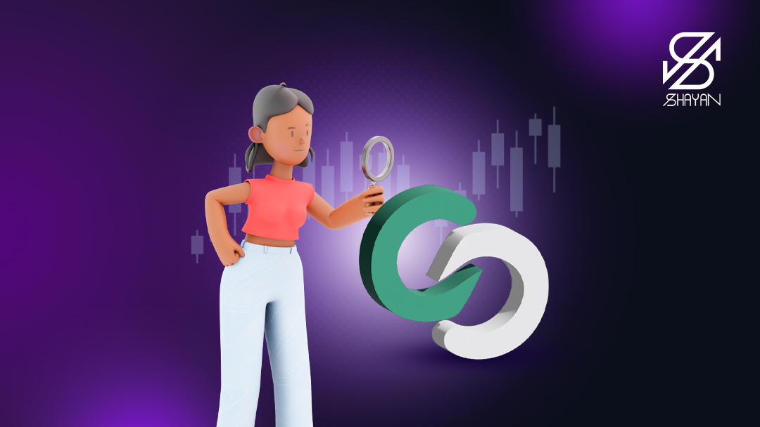 آدمکی برای شناسایی بیشتر صرافی کوین لوکالی روی لوگوی این صرافی ذره بین اندخته است 