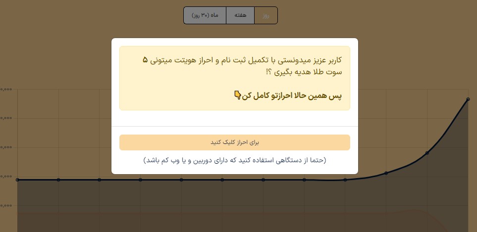 تصویر صفحه احراز هویت در زرپاد 