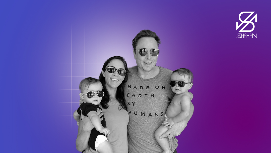 تصویر طراحی شده ایلان ماسک در کنار اعضای خانوادهاش