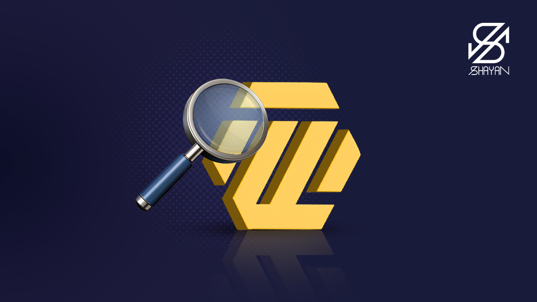 لوگوی پلتفرم طلاپ در حالی که یک ذره بین روی آن انداخته شده است