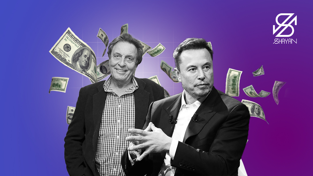 تصویر ایلان ماسک به همراه پدرش در میان اسکناسهای دلار