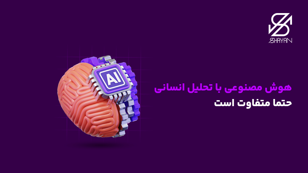 تصویر طراحی شده مغز انسان در حالی که یک بُرد AI روی آن نصب شده است به همراه تیتر