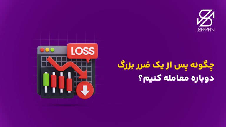 تصویر طراحی شده یک نمودار که روند رو نزولی و یک ضرر بزرگ را نشان می دهد به همراه عنوان مقاله