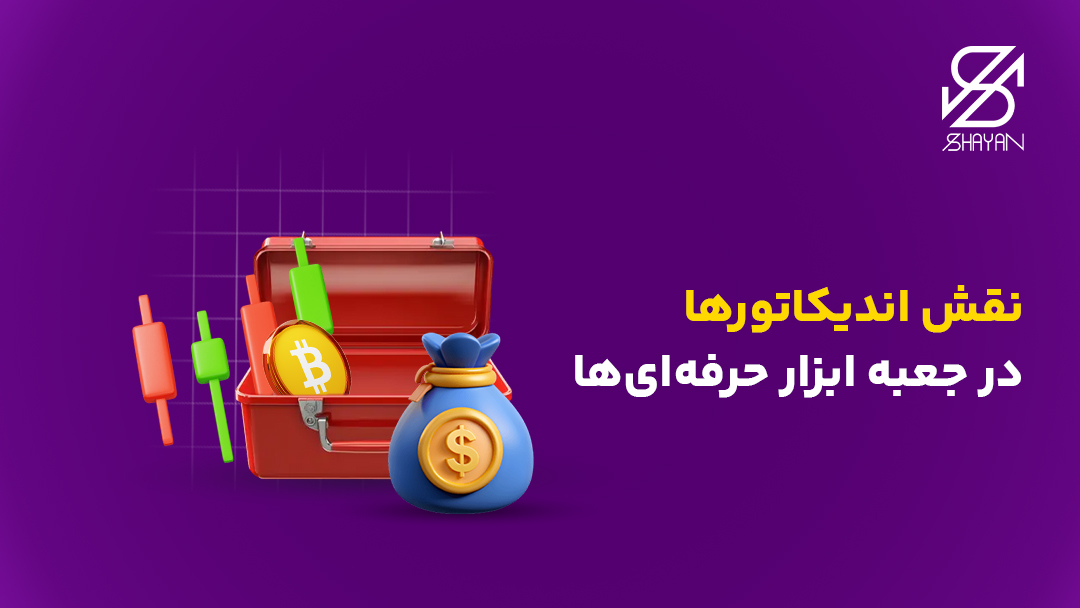 تصویر طراحی شده یک جعبه ابزار که کندل های معاملاتی و سکه های بیت کویت از آن بیرون آمدهاند به همراه تیتر