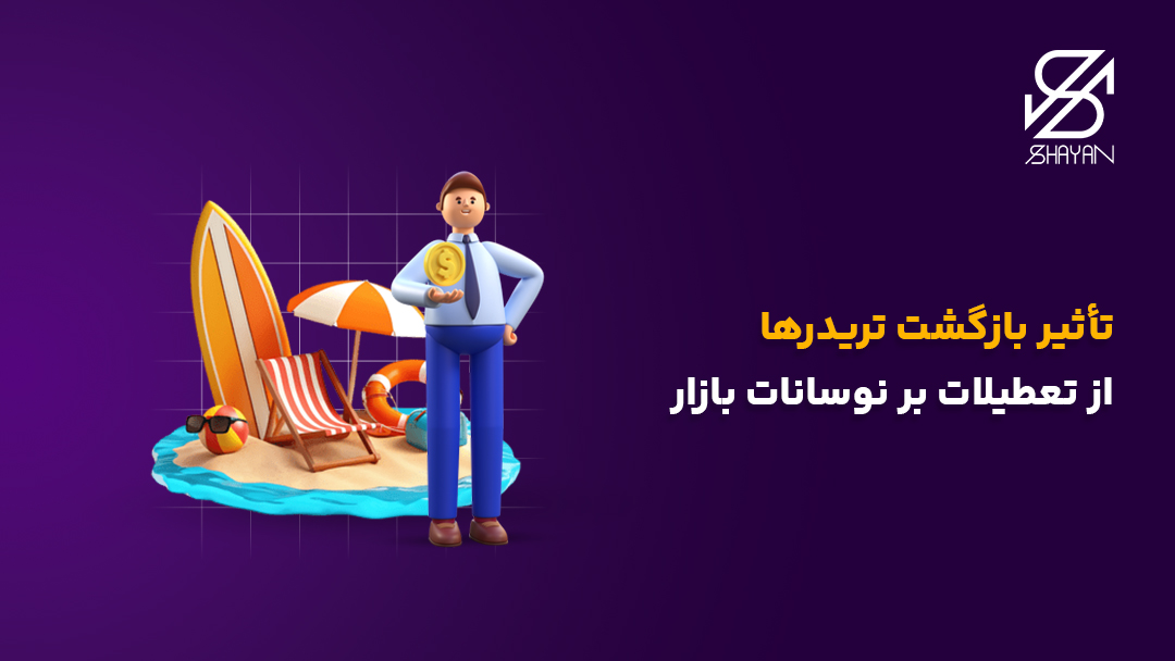 تصویر طراحی شده تریدری که از تعطیلات تابستان برگشته است به همراه عنوان مقاله